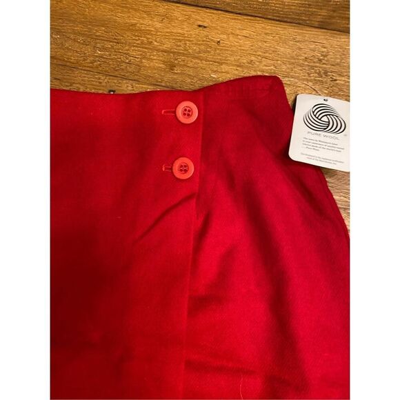 Michele Petite size 6 NWT red 100% Wool skirt vintage - Picture 2 of 6